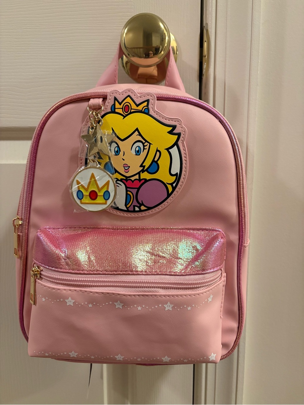 NWT Super Mario Princess Peach Backpack with Charms